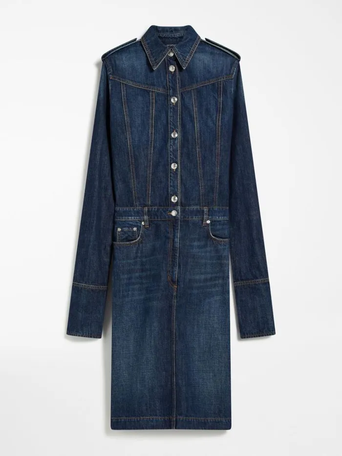 Women Max Mara Dresses Denim Shirt Dress Midnightblue