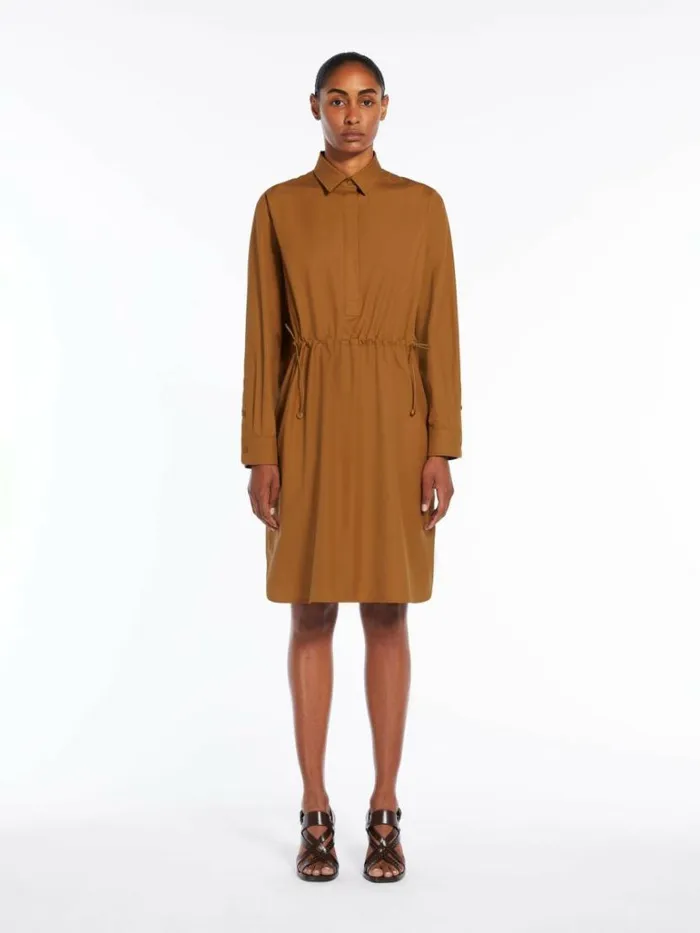 Women Max Mara Dresses Poplin Shirt Dress Tobacco