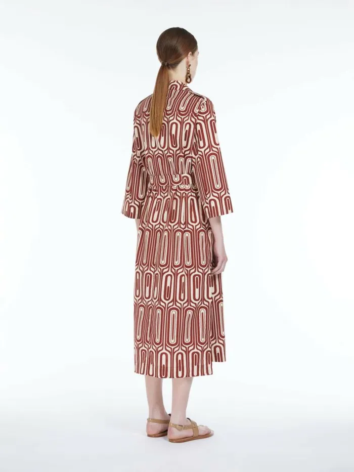 Women Max Mara Dresses Printed Cotton Shirt Dress Red