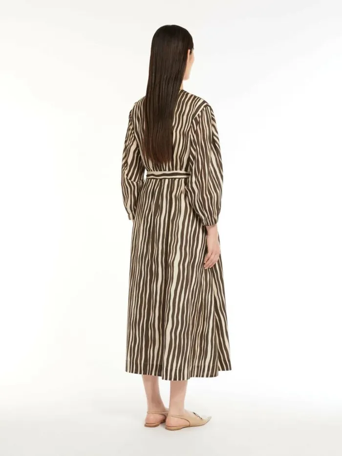 Women Max Mara Dresses Printed Voile Dress Dark Bown