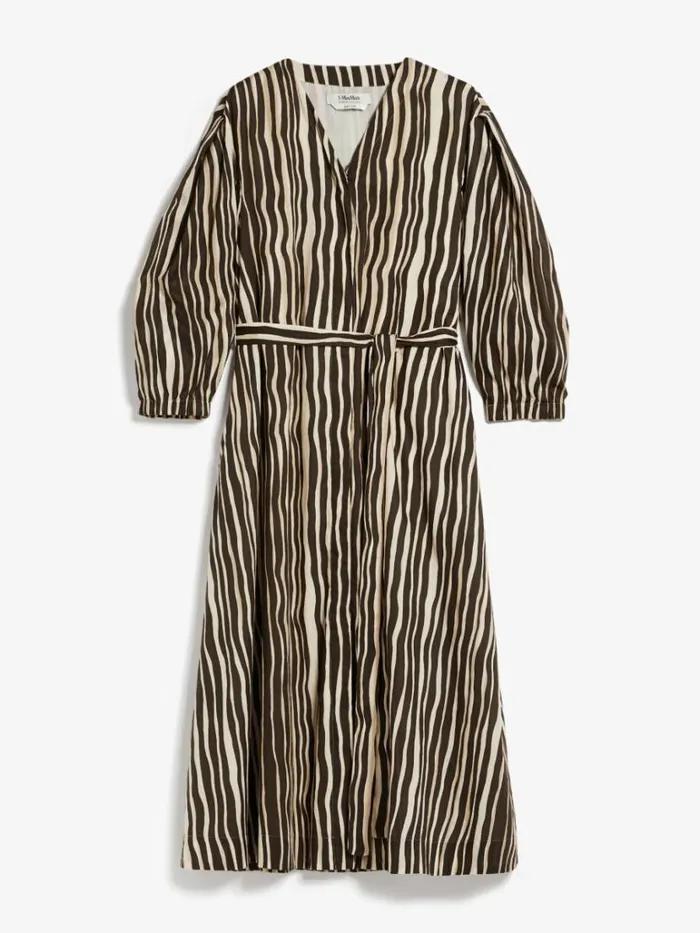 Women Max Mara Dresses Printed Voile Dress Dark Bown