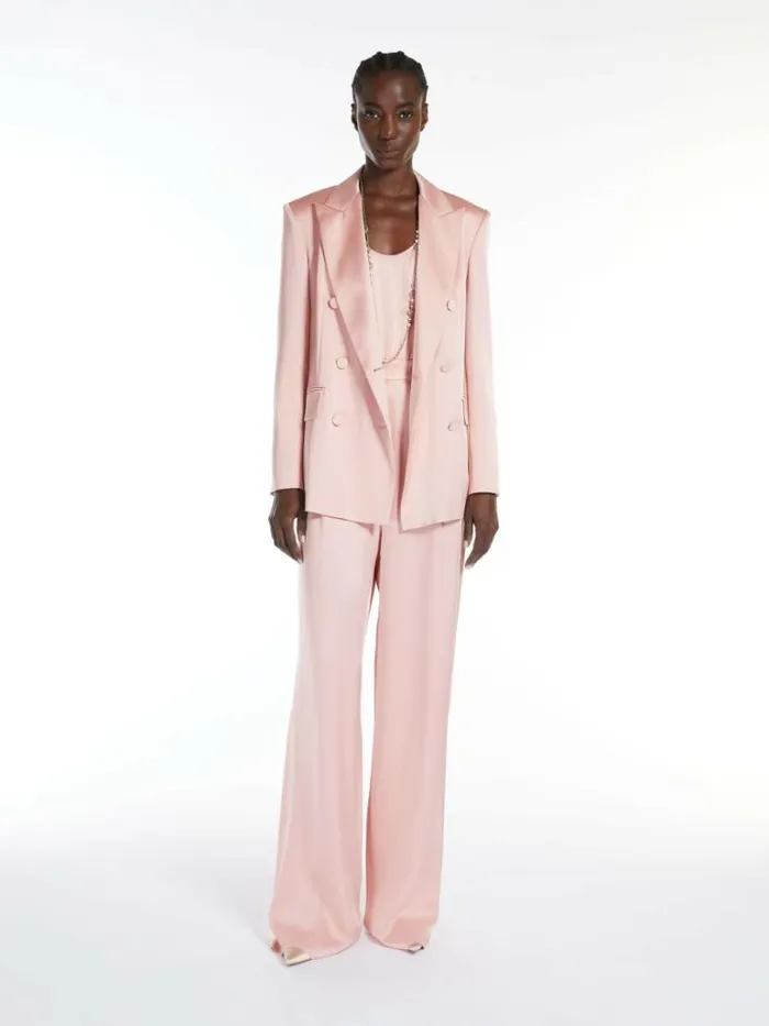 Women Max Mara Jackets And Blazers Doublebreasted Envers Satin Blazer Pink