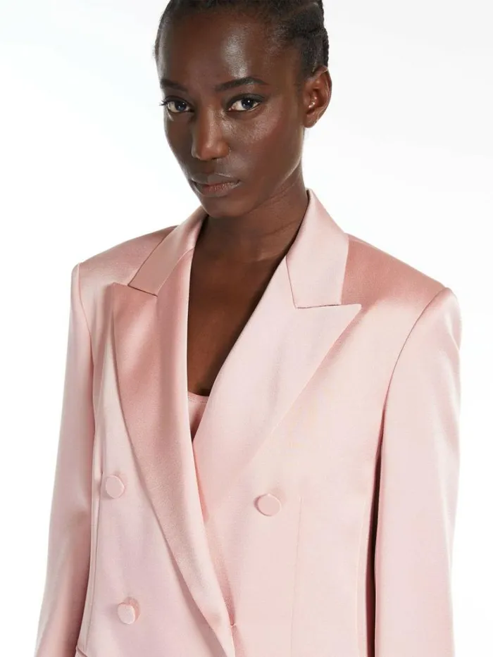 Women Max Mara Jackets And Blazers Doublebreasted Envers Satin Blazer Pink