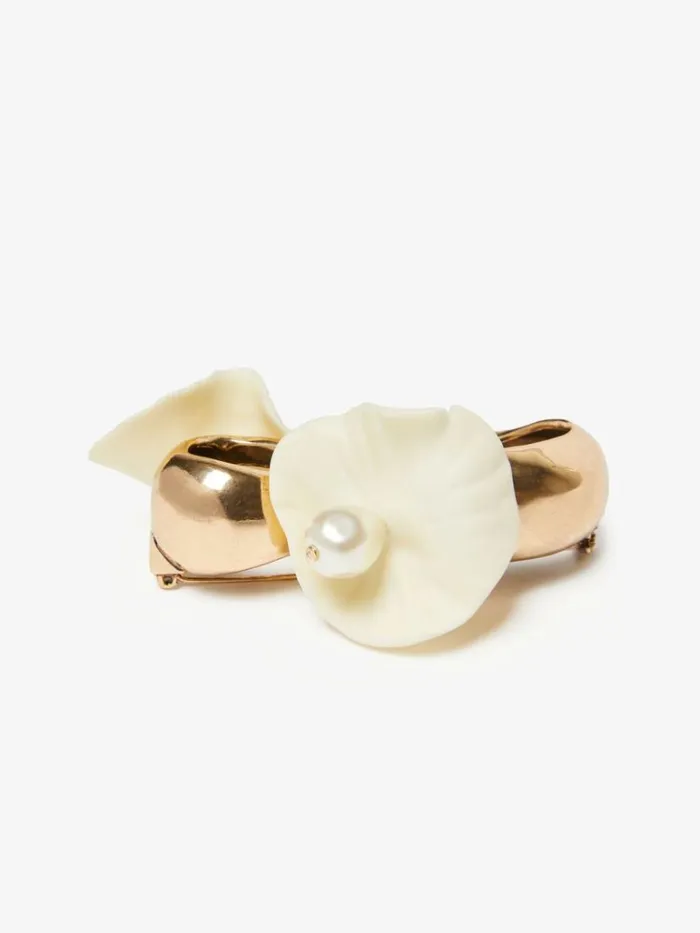 Women Max Mara Jewelry Metal Brooch Gold