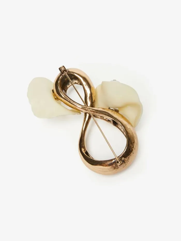 Women Max Mara Jewelry Metal Brooch Gold