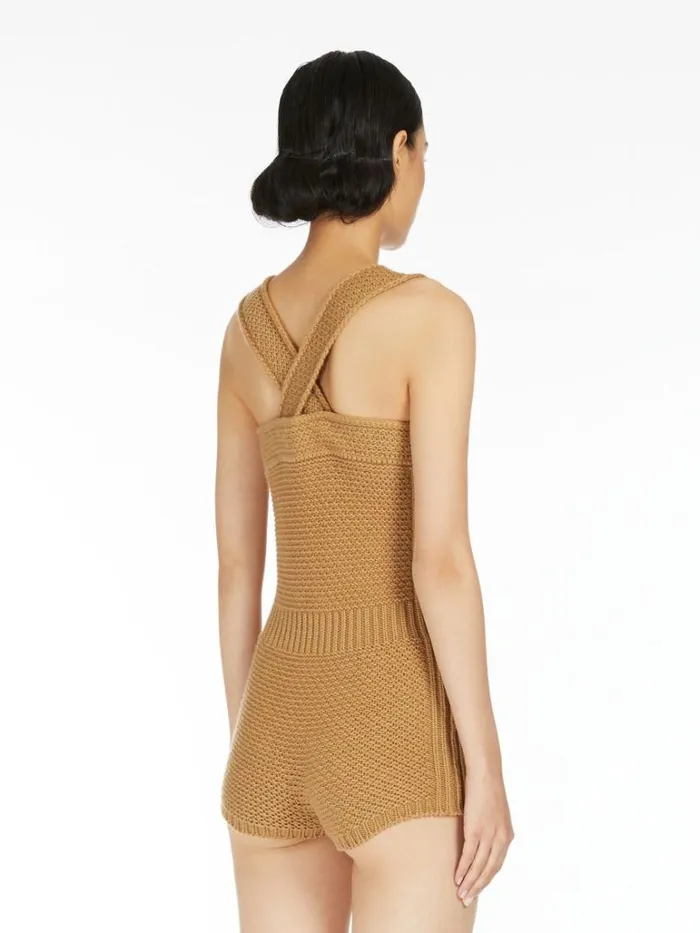 Women Max Mara Jumpsuits Bodycon Knit Jumpsuit Tobacco