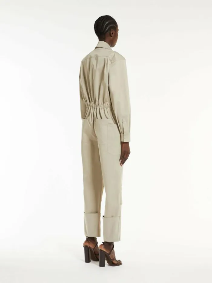 Women Max Mara Jumpsuits Stretch Cotton Workwear Jumpsuit Sage Green