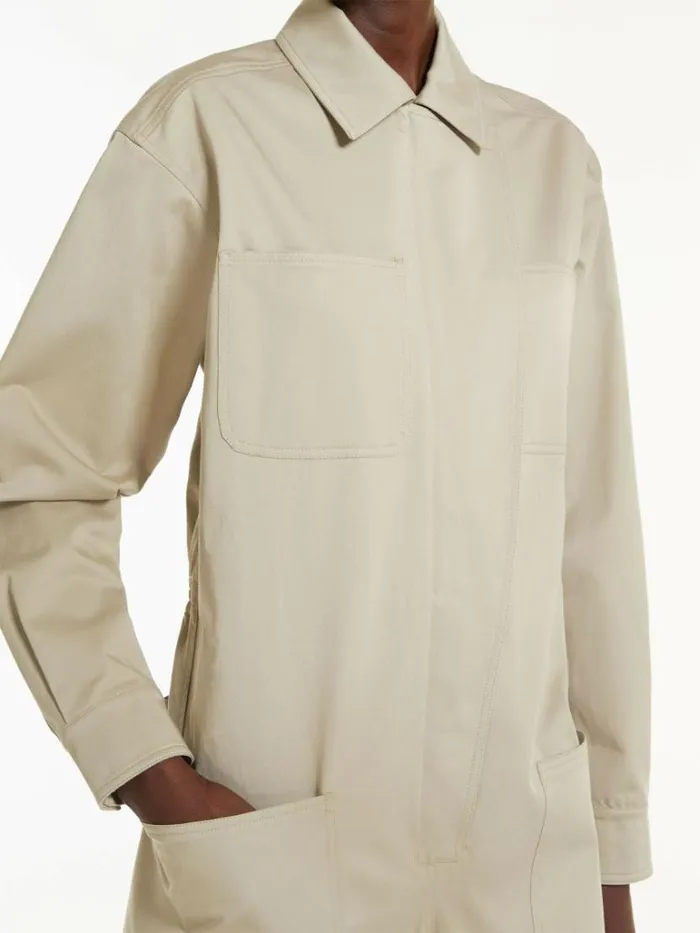 Women Max Mara Jumpsuits Stretch Cotton Workwear Jumpsuit Sage Green