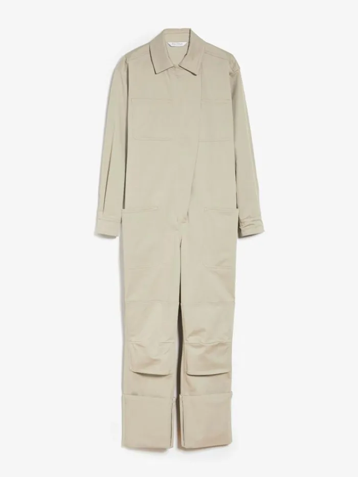 Women Max Mara Jumpsuits Stretch Cotton Workwear Jumpsuit Sage Green
