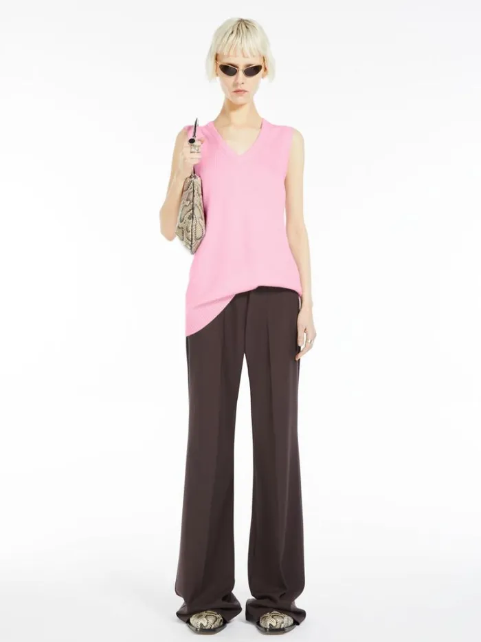 Women Max Mara Knitwear Cashmereblend Gilet Pink