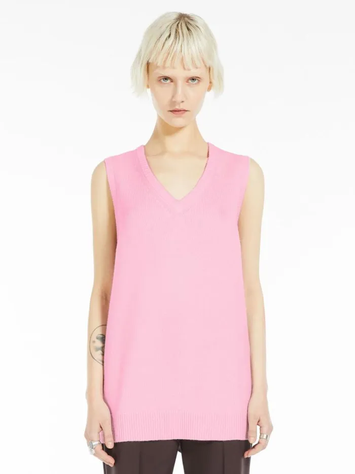 Women Max Mara Knitwear Cashmereblend Gilet Pink