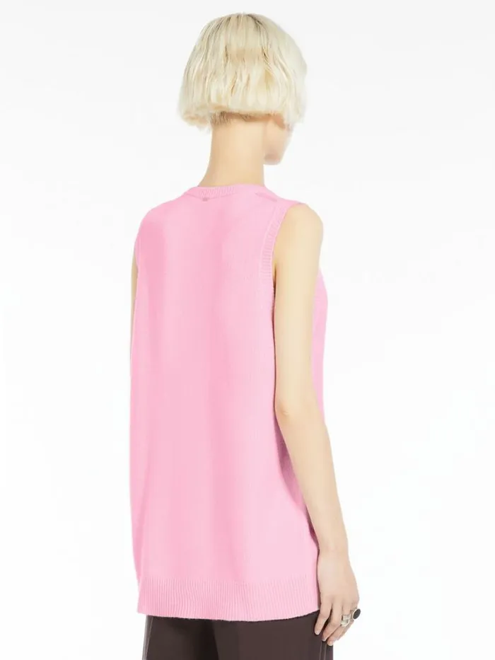 Women Max Mara Knitwear Cashmereblend Gilet Pink
