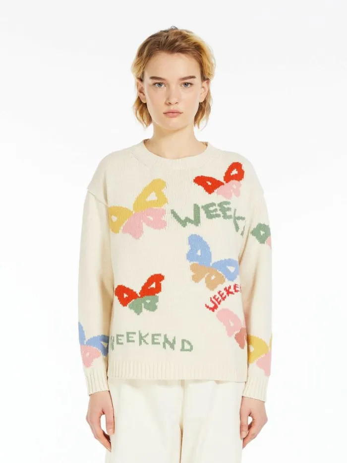 Women Max Mara Knitwear Cotton Inlay Sweater White