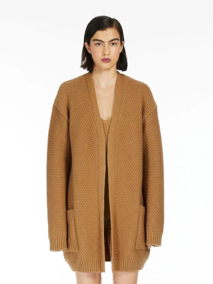 Women Max Mara Knitwear Cotton Oversize Cardigan Tobacco