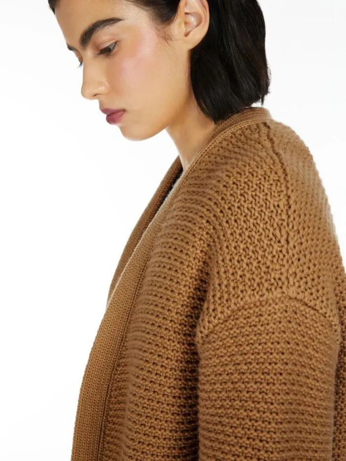 Women Max Mara Knitwear Cotton Oversize Cardigan Tobacco
