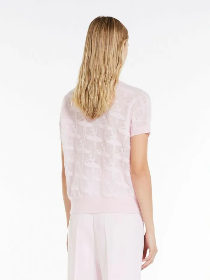 Women Max Mara Knitwear Jacquard Mohair Sweater Pink
