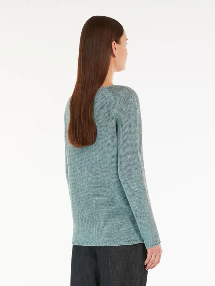 Women Max Mara Knitwear Linen Yarn Jumper Light Blue