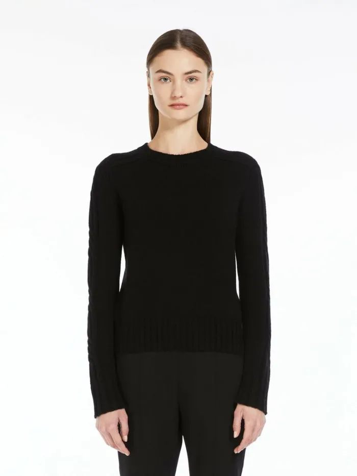 Women Max Mara Knitwear Pure Cashmere Crewneck Jumper Black