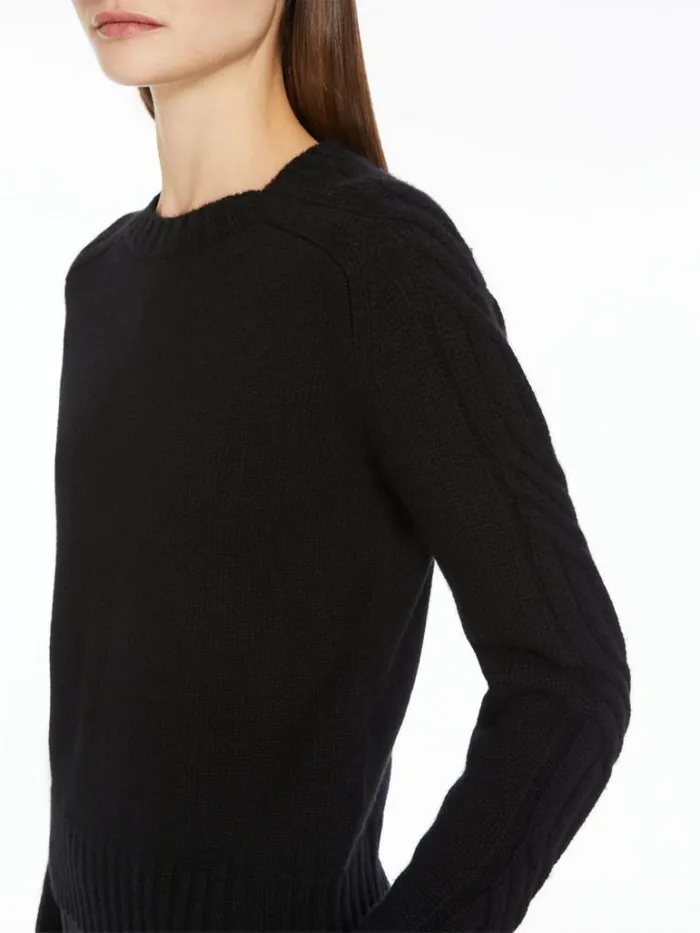 Women Max Mara Knitwear Pure Cashmere Crewneck Jumper Black