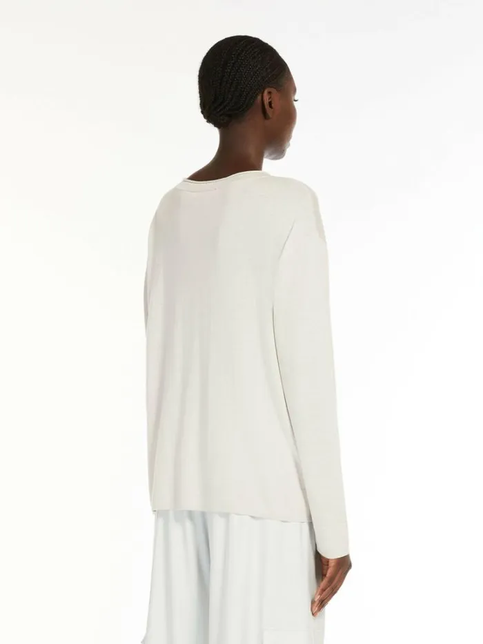 Women Max Mara Knitwear Silk And Cotton Yarn Sweater Stone