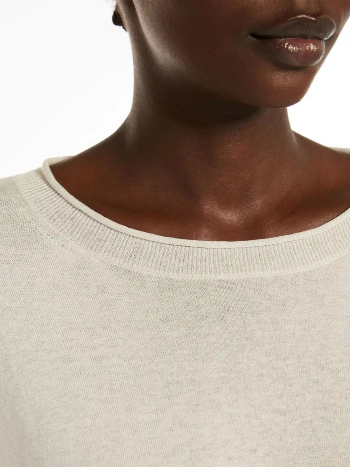 Women Max Mara Knitwear Silk And Cotton Yarn Sweater Stone