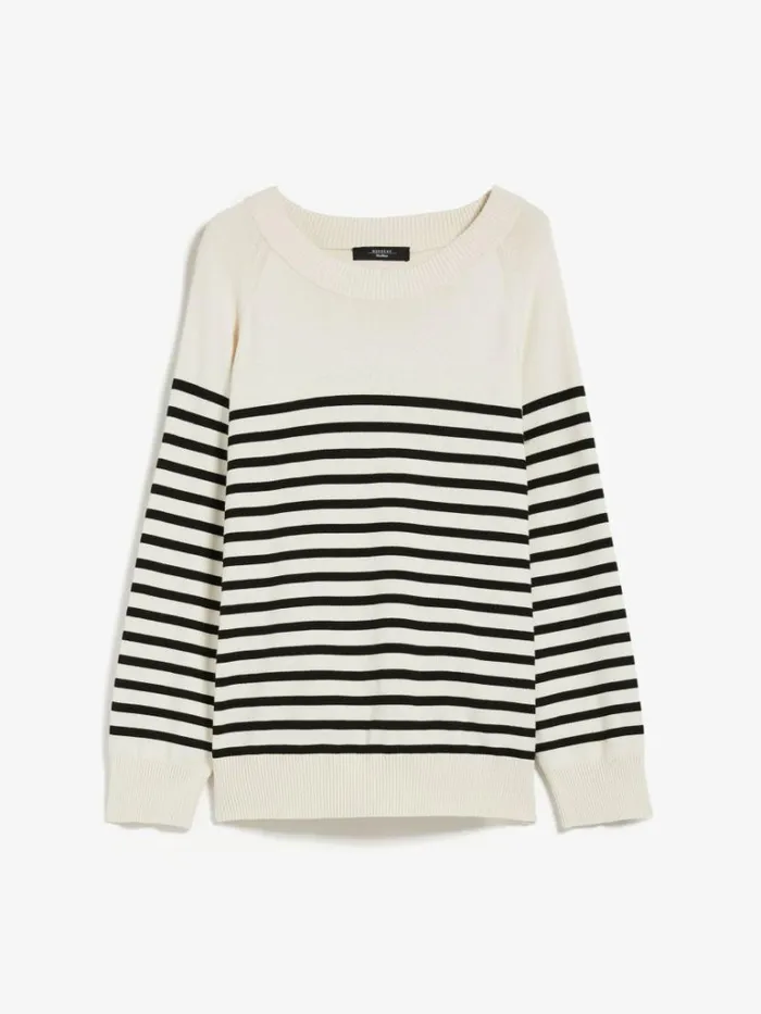 Women Max Mara Knitwear Striped Viscose Sweater Black