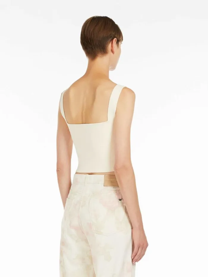 Women Max Mara Knitwear Viscose Yarn Vest Top Ivory