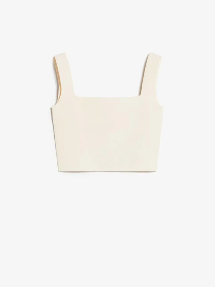 Women Max Mara Knitwear Viscose Yarn Vest Top Ivory
