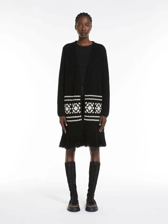 Women Max Mara Knitwear Wool And Cashmere Cardigan Black