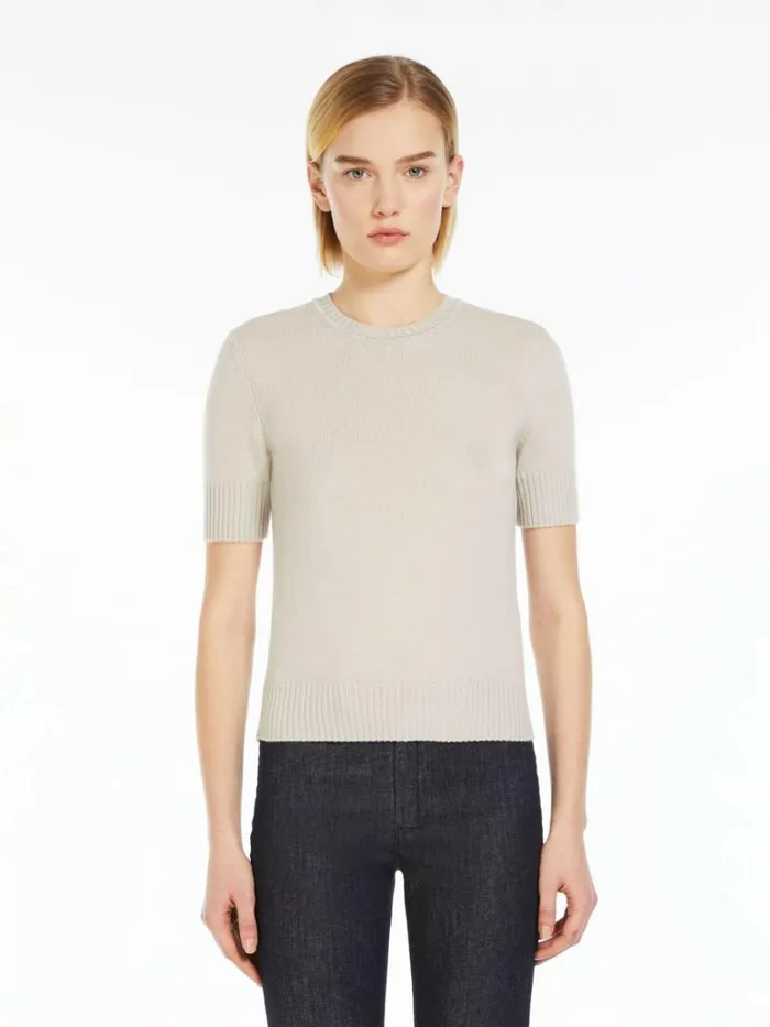 Women Max Mara Knitwear Wool Crewneck Sweater Ecru