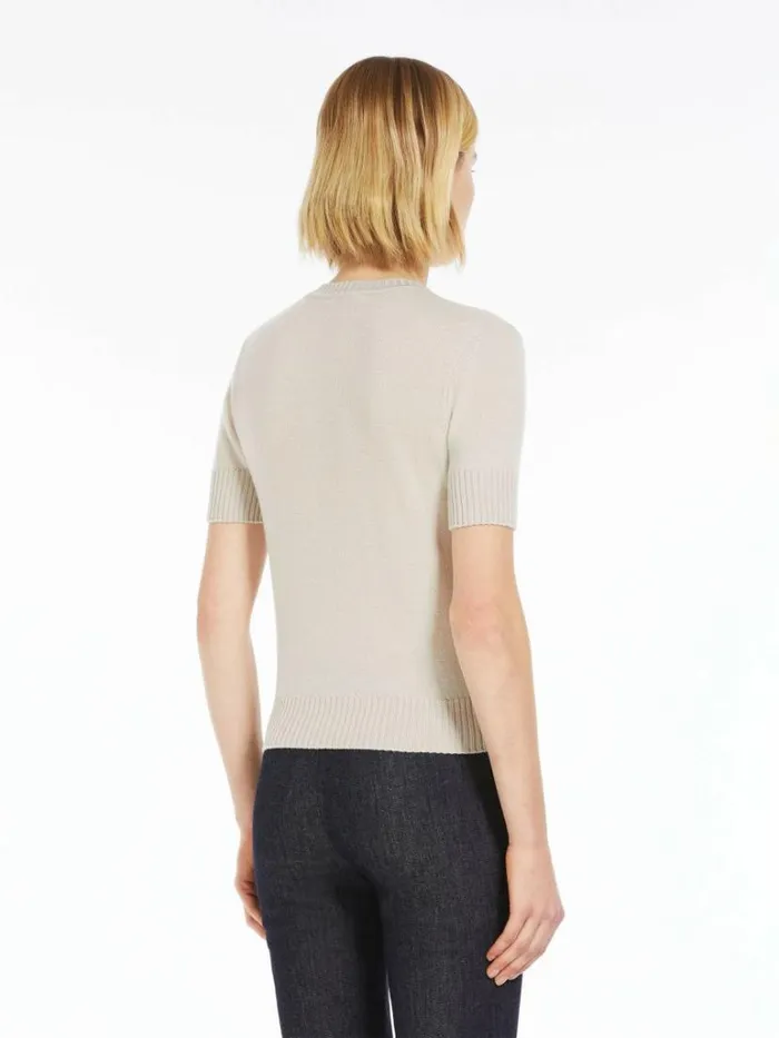 Women Max Mara Knitwear Wool Crewneck Sweater Ecru