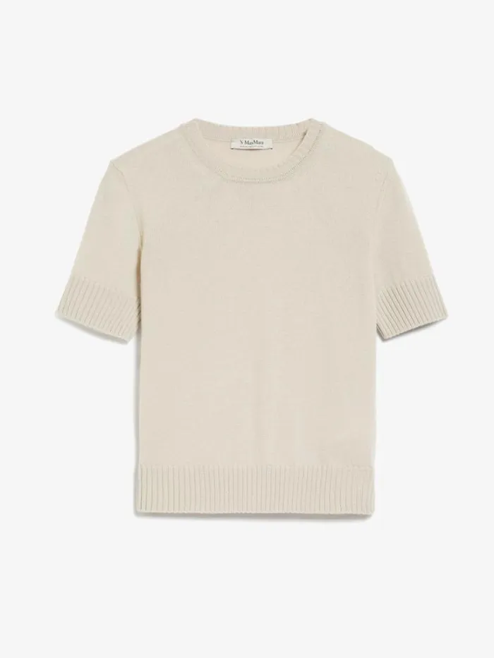 Women Max Mara Knitwear Wool Crewneck Sweater Ecru