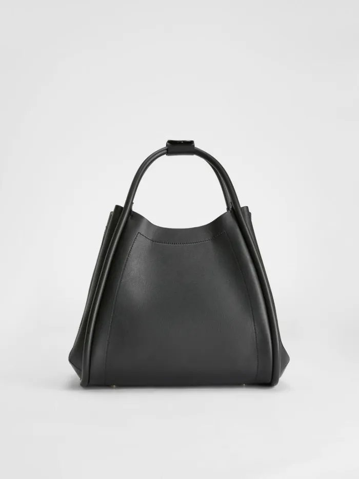 Women Max Mara Marine Bag Medium Leather Marine Bag Black