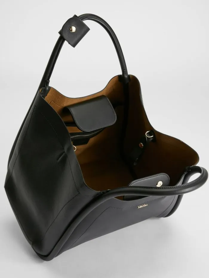Women Max Mara Marine Bag Medium Leather Marine Bag Black