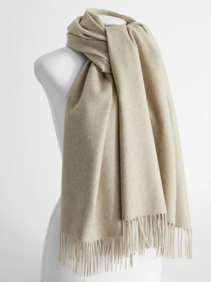 Women Max Mara Scarves And Foulards Cashmere Stole With Embroidery Beige