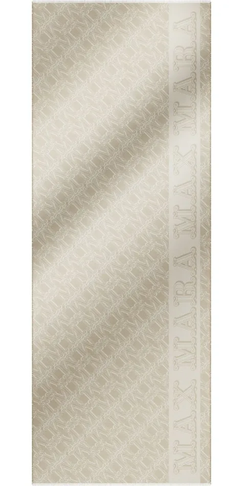 Women Max Mara Scarves And Foulards Jacquardknit Wool Silk And Linen Stole Sage Green