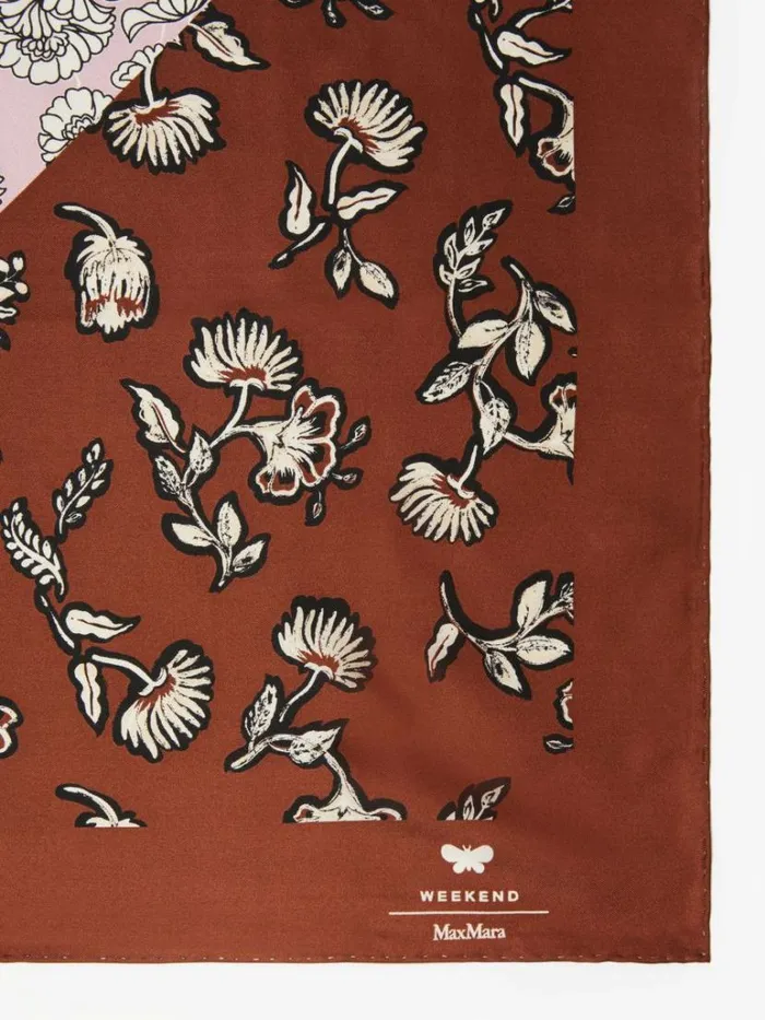 Women Max Mara Scarves And Foulards Silk Twill Scarf Tobacco