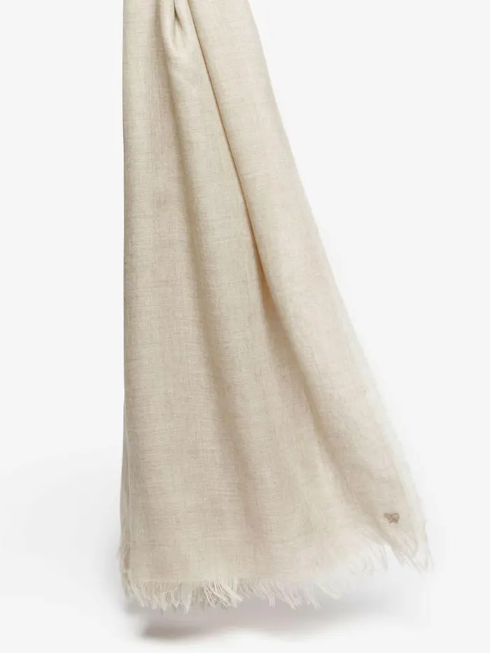 Women Max Mara Scarves And Foulards Viscose And Cashmere Shawl Beige