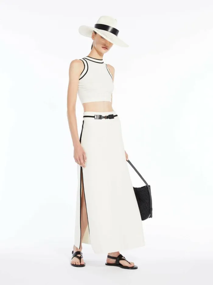 Women Max Mara Skirts Cotton Yarn Skirt Ivory