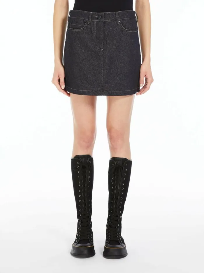 Women Max Mara Skirts Denim Mini Skirt Ultramarine