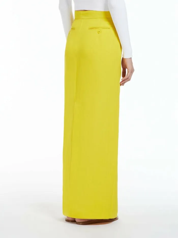 Women Max Mara Skirts Long Viscose And Linen Skirt Yellow