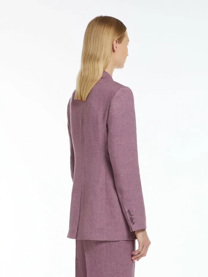 Women Max Mara Suit Faded Linen Blazer Mauve