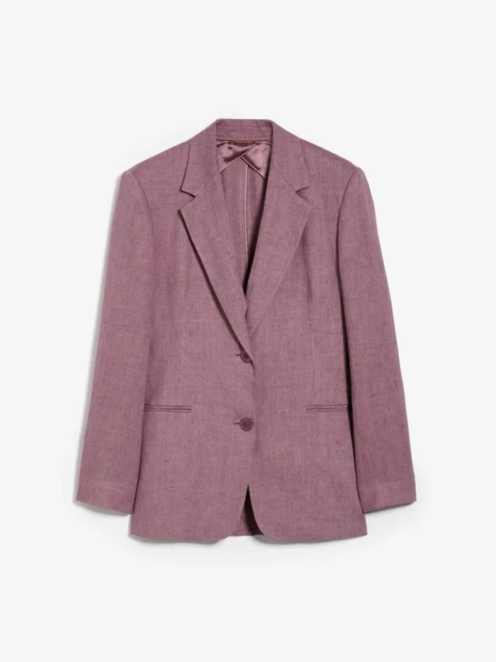 Women Max Mara Suit Faded Linen Blazer Mauve