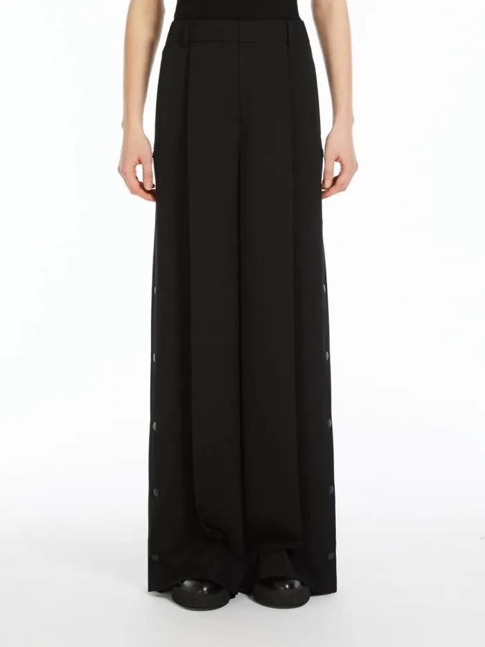 Women Max Mara Suit Wool And Mohair Wideleg Trousers Black