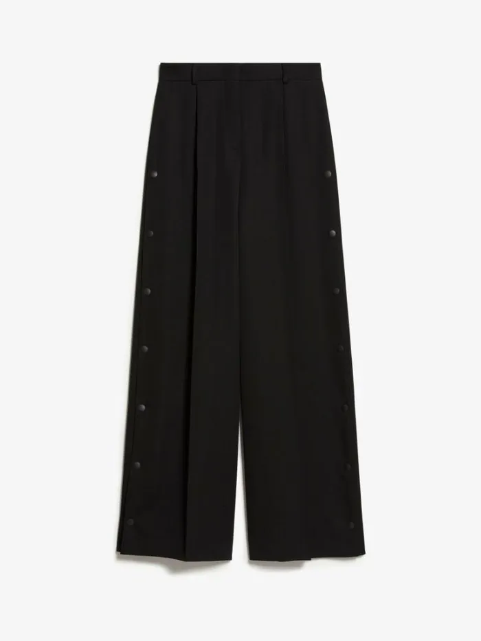 Women Max Mara Suit Wool And Mohair Wideleg Trousers Black