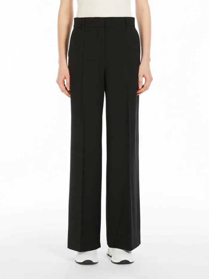 Women Max Mara Suit Woollen Cloth Palazzo Trousers Black