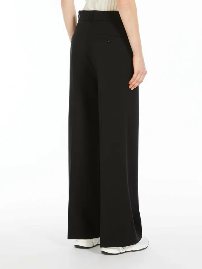 Women Max Mara Suit Woollen Cloth Palazzo Trousers Black