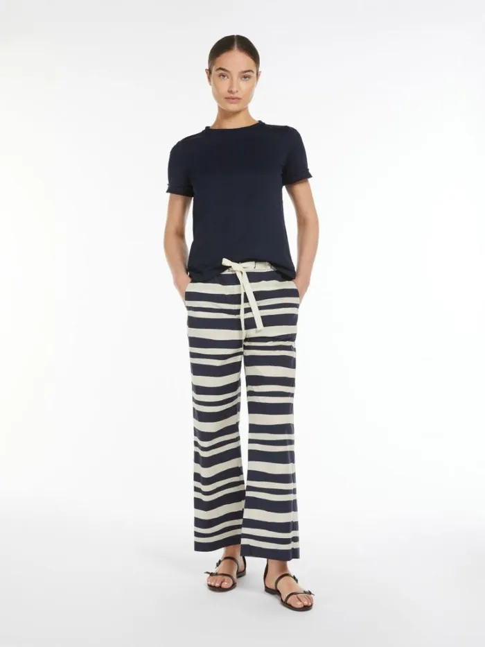 Women Max Mara Tops And Tshirts Ruched Cotton Jersey Tshirt Ultramarine