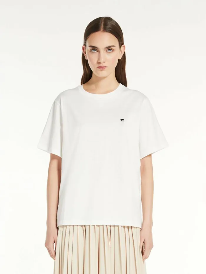Women Max Mara Tops And Tshirts Striped Jersey Tshirt White