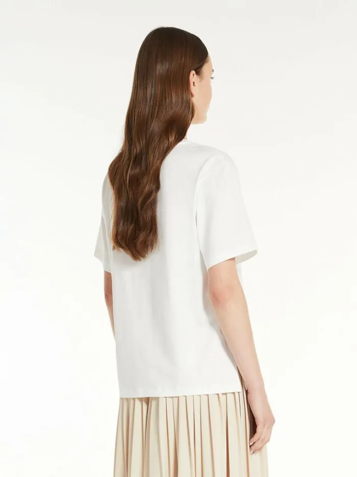 Women Max Mara Tops And Tshirts Striped Jersey Tshirt White